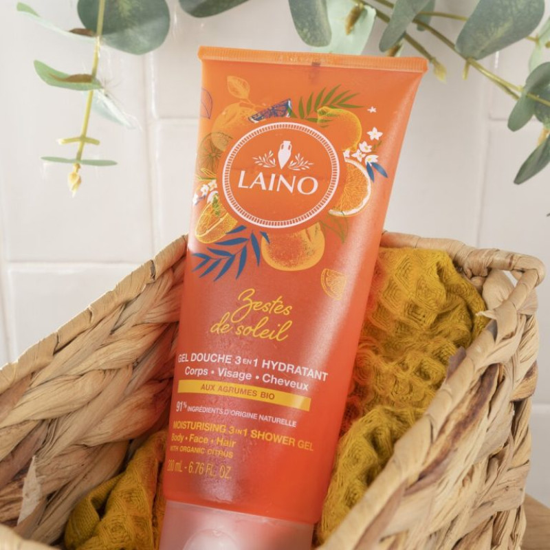 Laino Citrusaugļu mitrinošs dušas šampūns 3in1, 200 ml