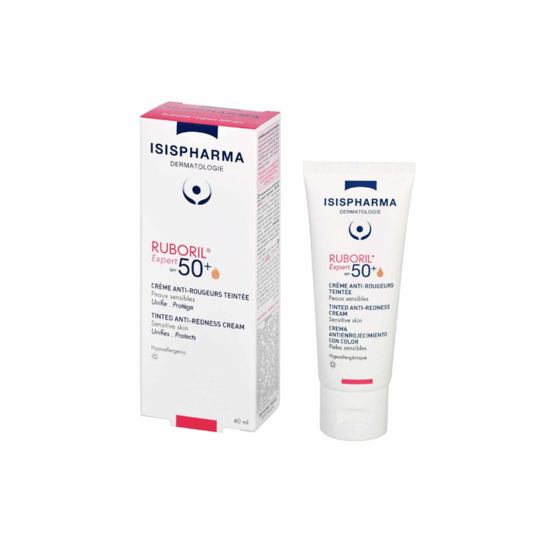 ISISPHARMA RUBORIL Expert SPF50+ tonēts krēms pret apsārtumu 40ml