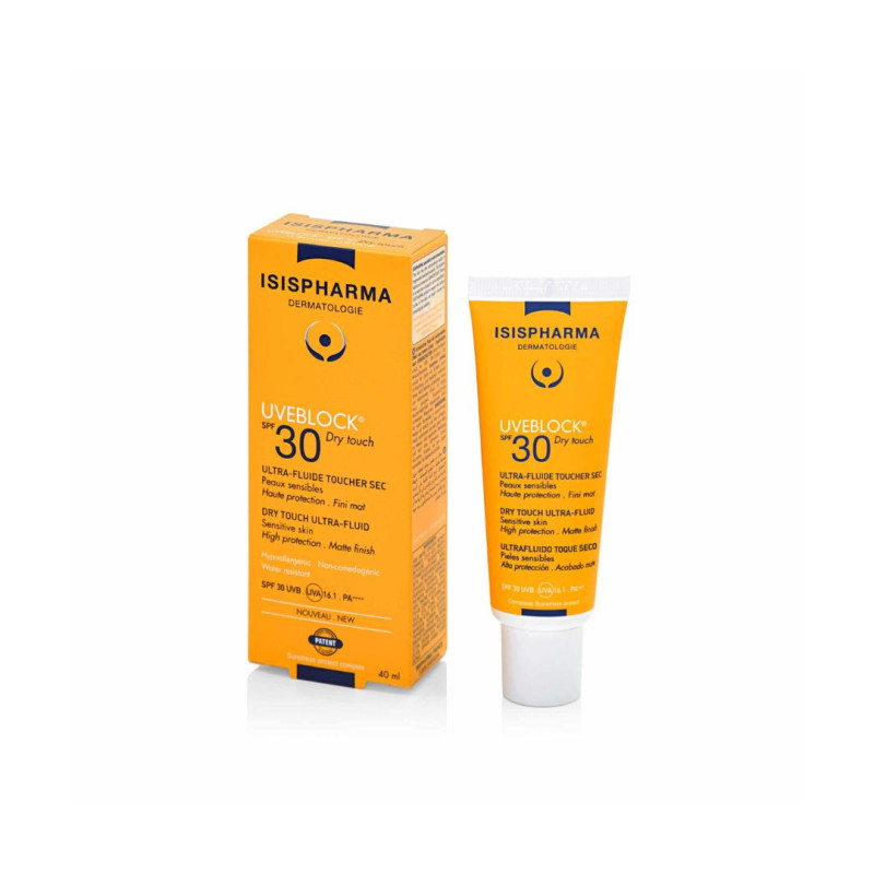 ISISPHARMA UVEBLOCK SPF30+ Dry touch aizsargfluīds taukainai ādai 40ml